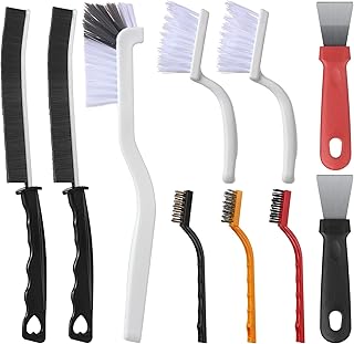 10 Peças Escovas de Limpeza para Casa, Escovas de Limpeza para Fogões, Escova de Limpeza de Cavidades, Escova de Cerdas Duras, Escova para Limpar Juntas, Raspador, para Cozinha, Banheiro