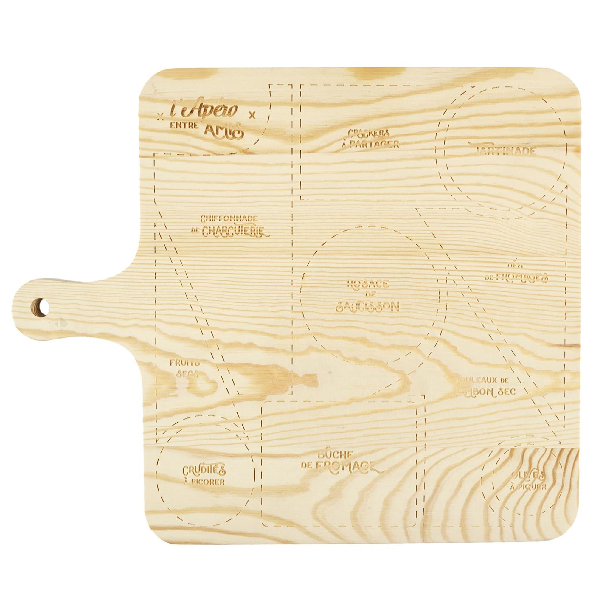 COOK CONCEPT - KD0005 Planche en Bois Design pour Présentation d'Apéritifs - Conçu pour Moments Conviviaux - Taille Standard 40 x 30 cm - Finition Marron
