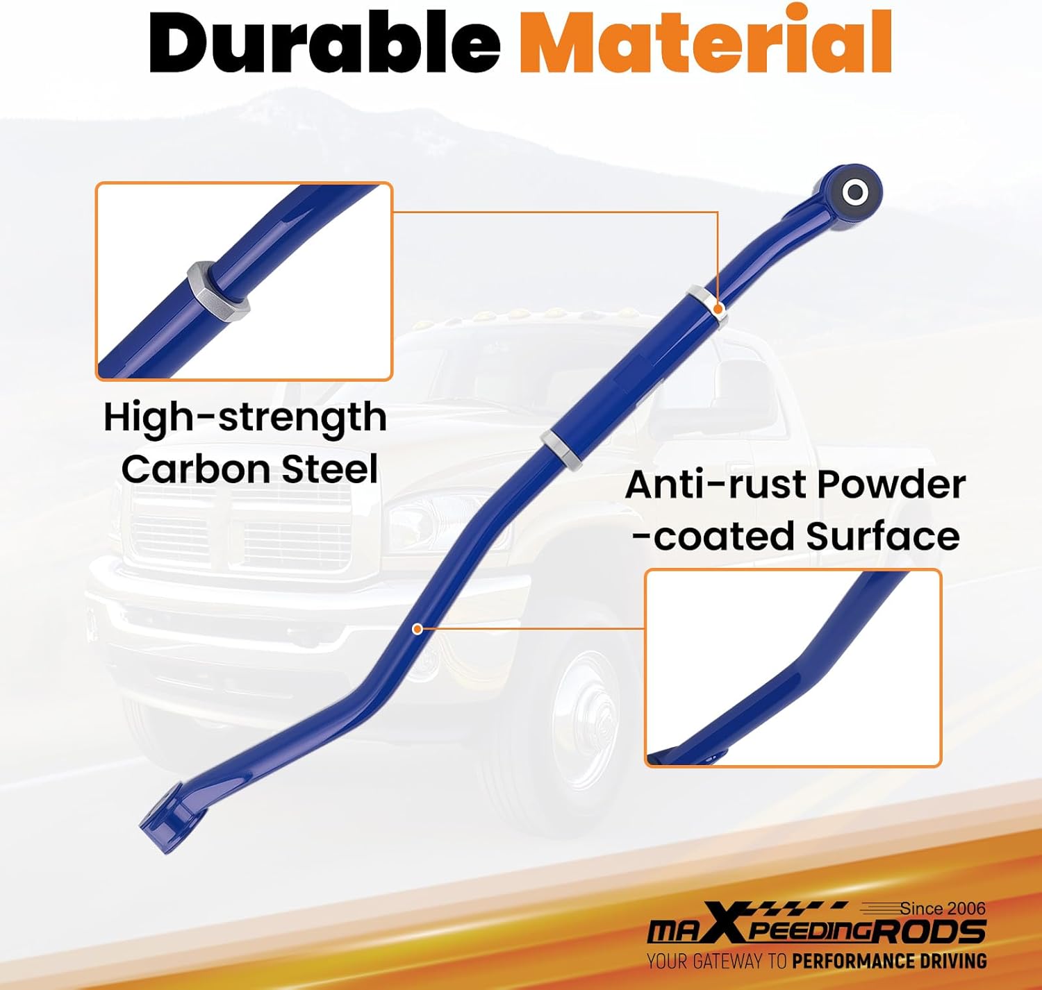 maXpeedingrods Adjustable Track Bar for Dodge Ram 2500 3500 2003-2013 2WD 4WD for 2-6" Lift, Upgraded PU Bushing, Blue