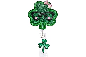 Sparkle Glitter Shamrock Clover Irish St Patrick's Day Shamrock Lanyard