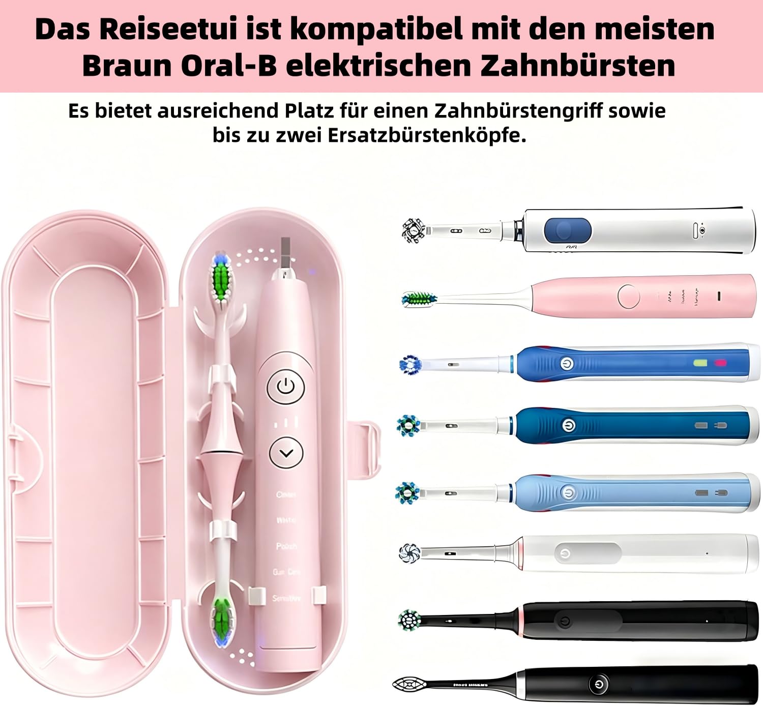 Pudełko do przechowywania szczoteczek do zębów z tworzywa sztucznego, kolorowe, przenośne etui podróżne, kompatybilne z elektryczną szczoteczką do zębów Braun Oral-B, trwałe pudełko na