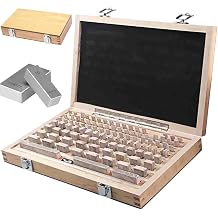 103 Pcs Metric Gage Block Set, 1.005-100mm High Accuracy Steel Gauge Measuring Block Set, Steel Lathe Gauge Inspection Blocks Measurement Caliper Tool Set for Calibrating1 Grade