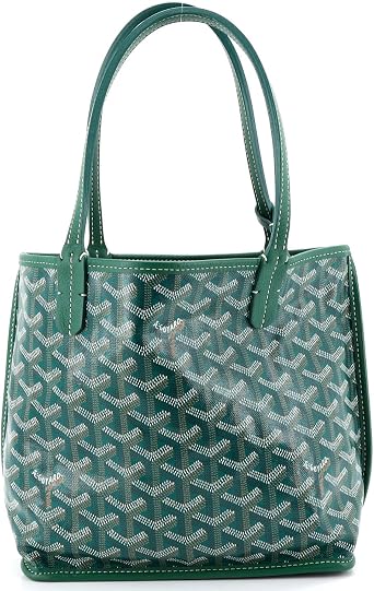 Pre-Loved Anjou Reversible Tote Coated Canvas Mini, Green