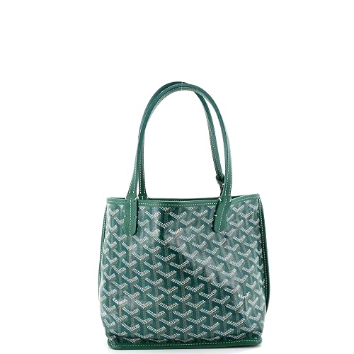 Pre-Loved Anjou Reversible Tote Coated Canvas Mini, Green