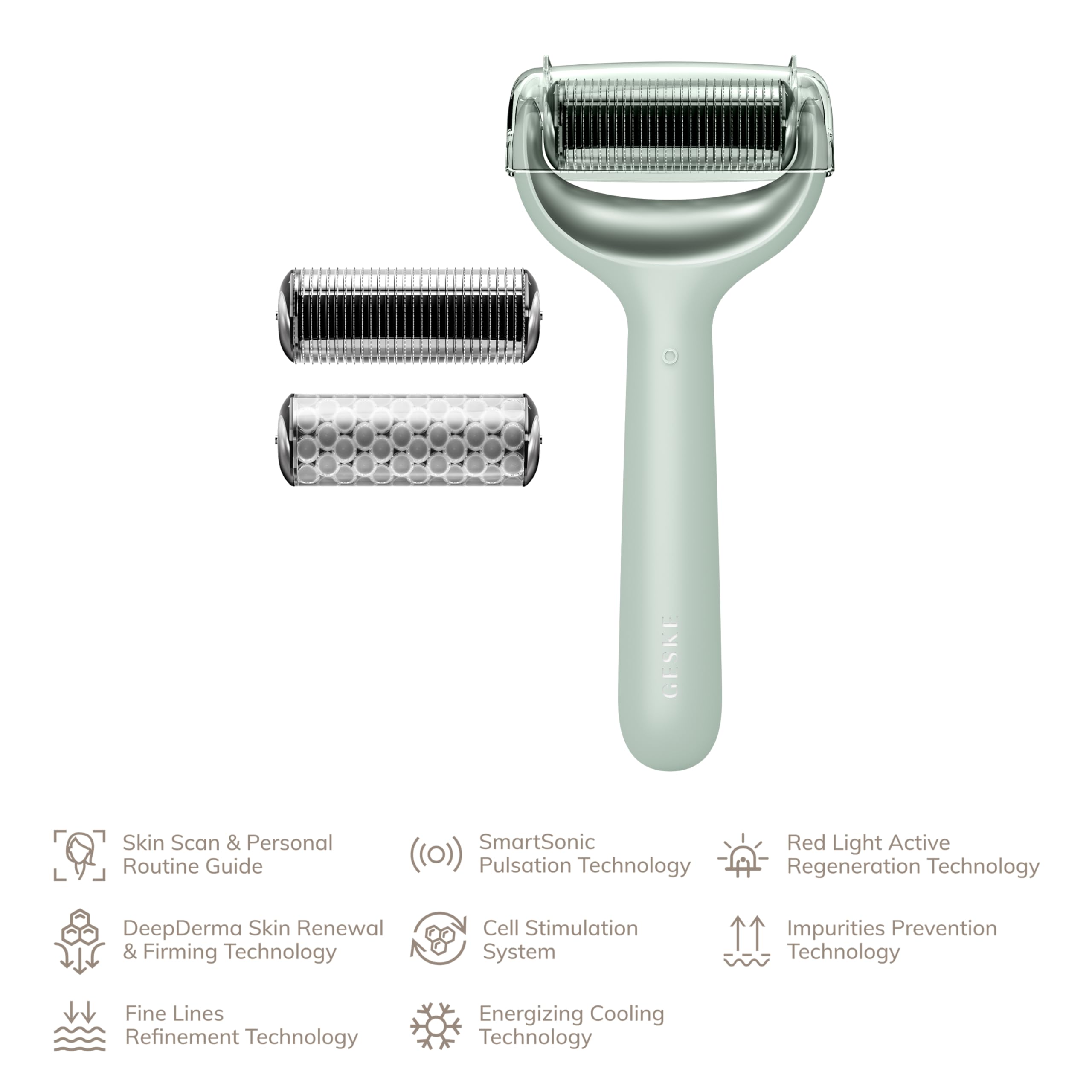 GESKE SmartAppGuided™ MicroNeedle Face & Body Roller, Green - Image 4