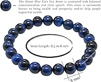 Vista 344 de Amazing Gemstone Pulsera de cristal para mujeres y hombres, pulsera de cristal curativo de protección, pulsera elástica con cuentas de piedras