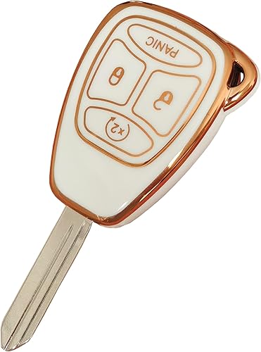 Miniatura 6 de Funda de TPU para llavero Jeep compatible con Dodge Ram 1500 2500 3500 Jeep WranglerPatriotCompass Chrysler Aspen Durango (blanco-J-b)