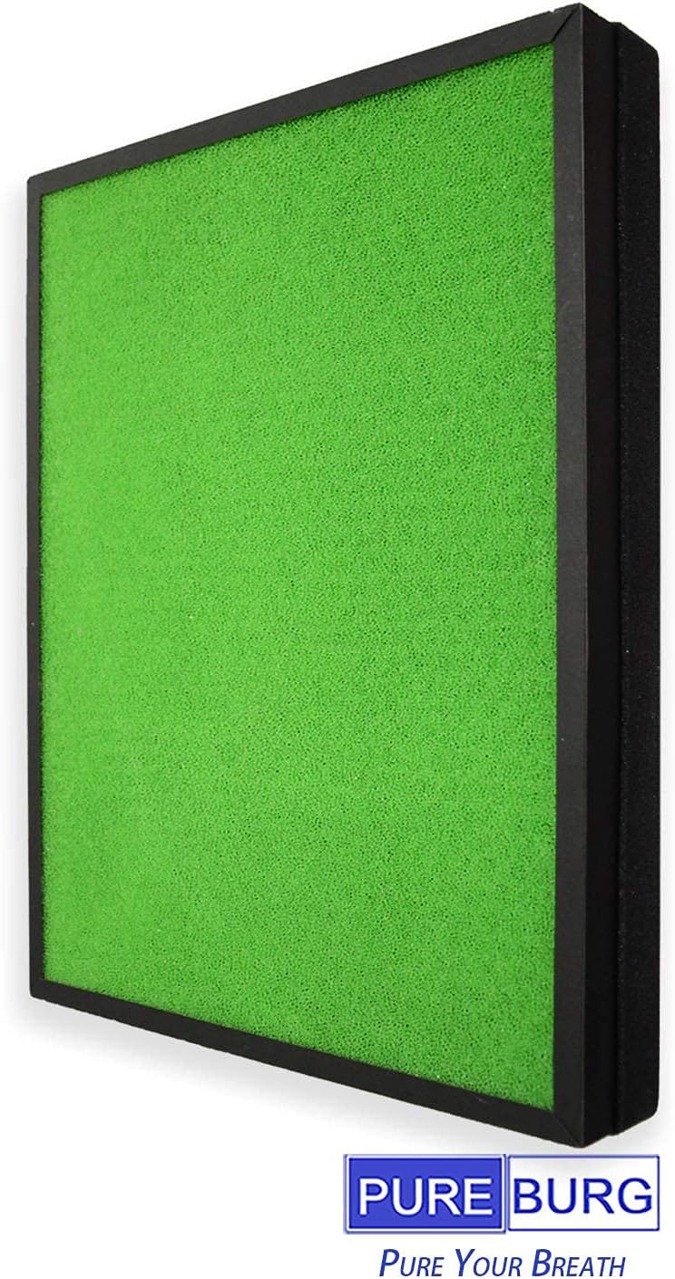 PUREBURG HSP002 Replacement Filter Compatible with Hathaspace HSP002 Smart True 2.0 Air Purifier,1-Pack H13 HEPA Activated Carbon 3-Stage Filtration Air Clean Dust VOCs Odor