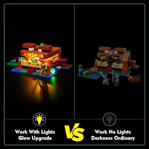 Miniatura 2 de VONADO Kit de luces LED para Lego Minecraft The Frog House 21256 (solo luces, sin modelos) Juego de iluminación creativa Accesorios compatibles con