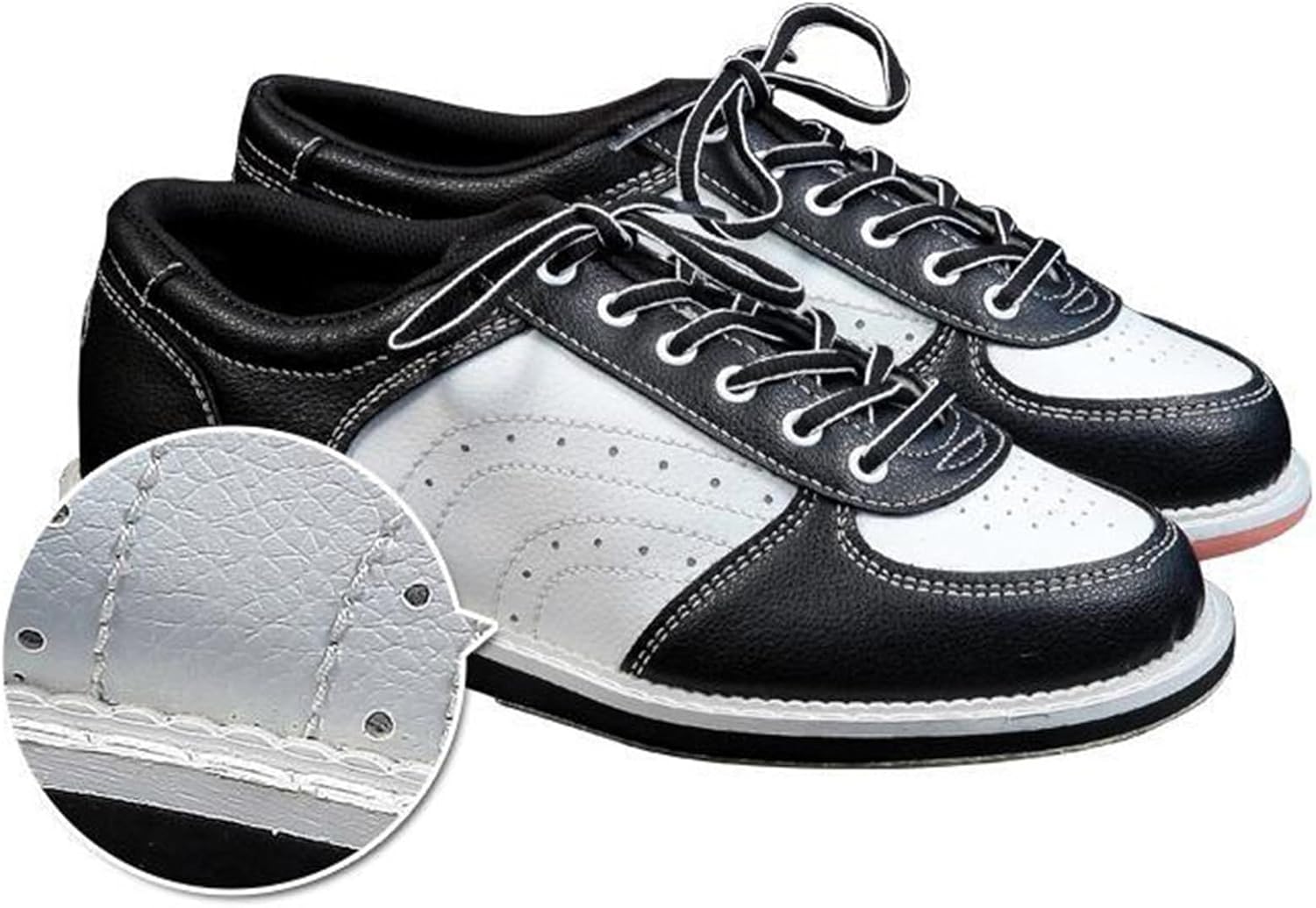 DHAEY Men's Bowling Shoe High Performance Comfort Bowling Sneakers Breathable Non-Slip Wear-Resistant Men's Basic Athletic Lace Up Bowling Shoes (Color : Black and White, Size : 11 Women/9.5 Men)