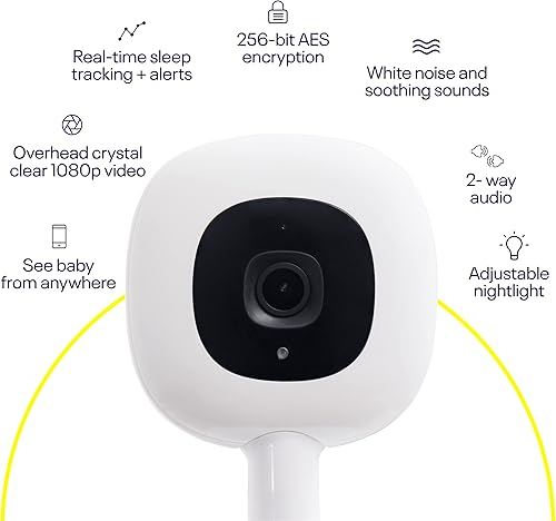 Miniatura 2 de Nanit Monitor de bebé profesional inteligente y soporte de pared, cámara de video Wi-Fi segura de 1080p, rastreador de movimiento de sueño y