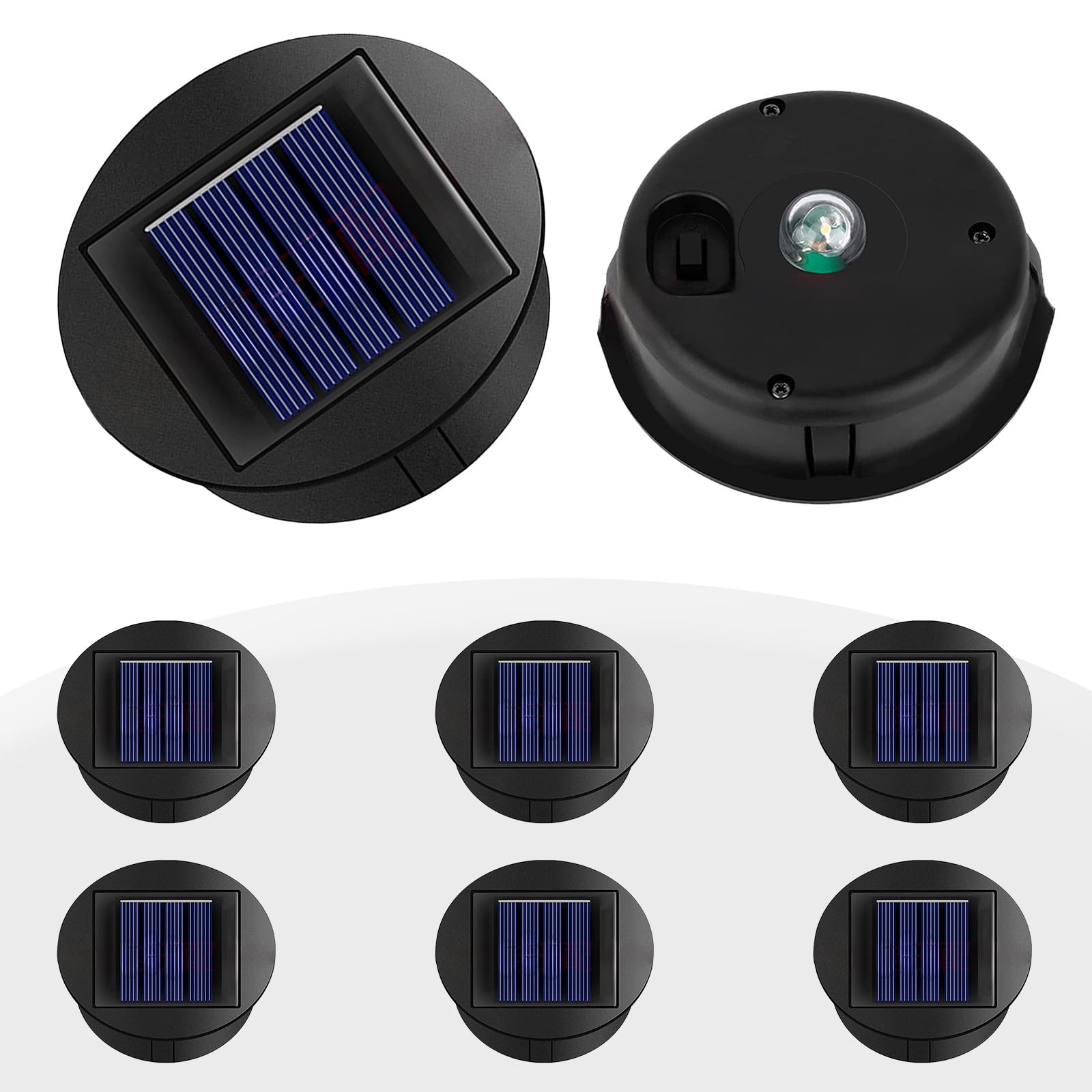 Solar Replacement Lid 8 cm Solar Lights Replacement Parts 6 Pieces Solar Light Replacement Top IP44 Waterproof Replacement Solar Module for Hanging Lanterns Outdoors DIY
