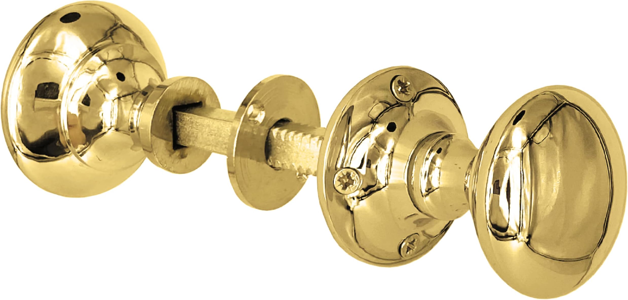 IRONTITE® PolishedBrass Rim Knobs for Doors and Victorian Door Knob with Matching Screws (RKB1)