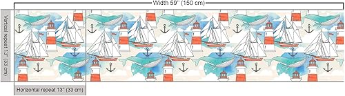 Vista 748 de Ambesonne Tela beige de The Yard, ilustración contemporánea de animales marinos en estilo retro, arte de caballito de mar de cangrejo de pulpo, tela