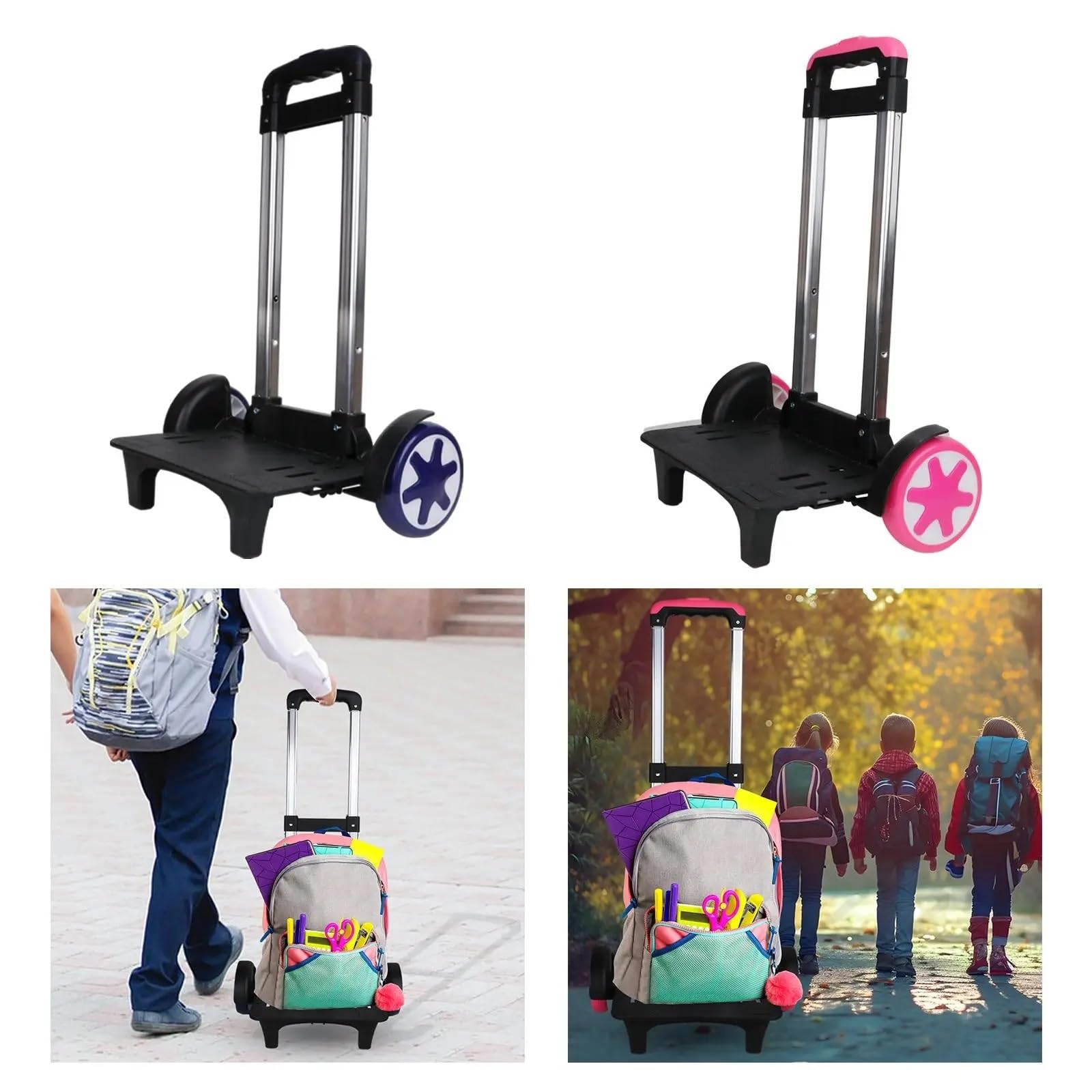 Handwagen Klappbar Rucksack Trolley Klapp Aluminium Legierung Rucksack Hand Truck Schwarz Gepäck Warenkorb FüR GepäCk Reisen Einkaufen(Blue)