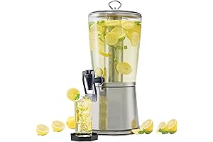 Winco 2 Gallon Double Beverage Dispenser for Commercial Use with Space-Saving Design