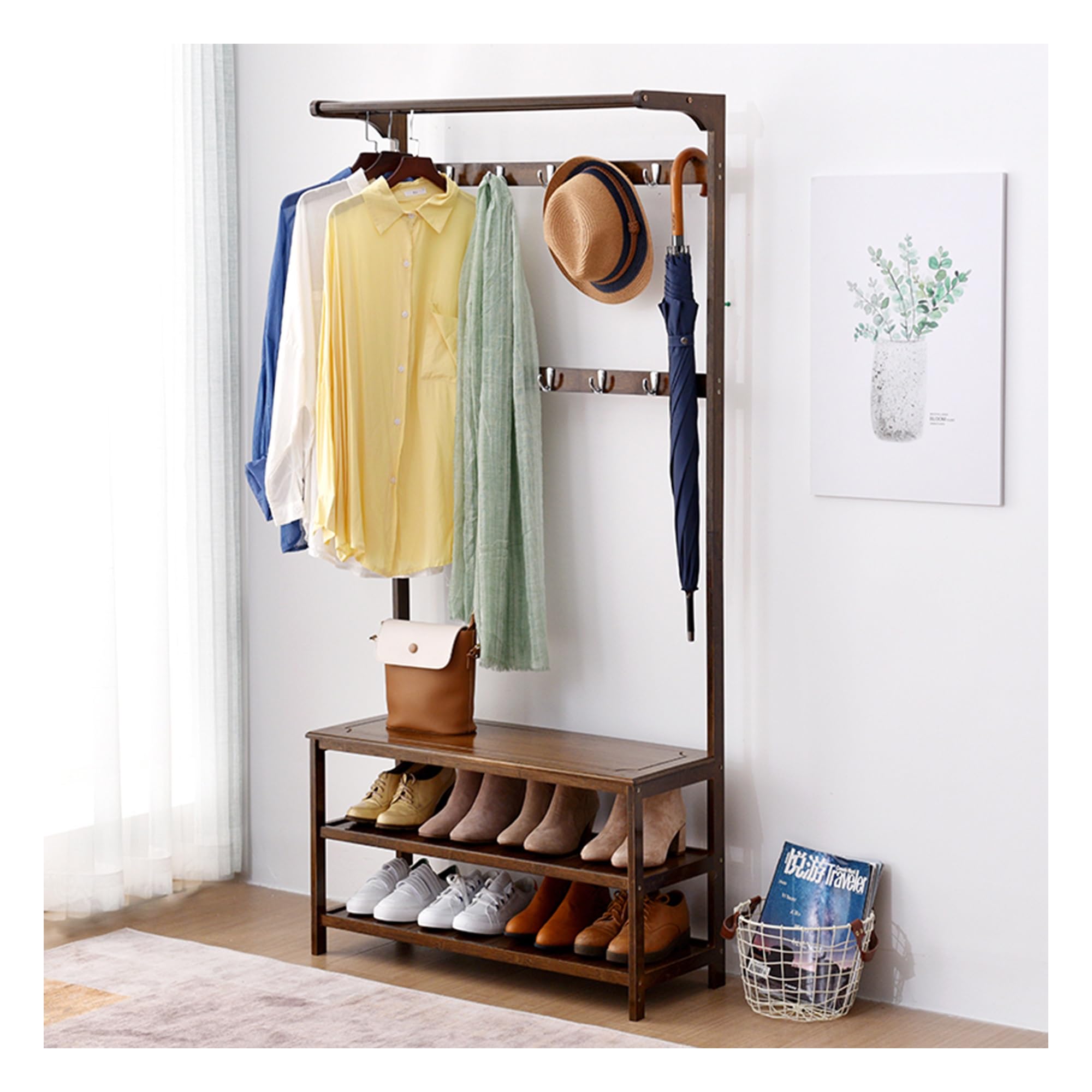 Portemanteau pour entrée et couloir étroit pour organiser vos chaussures et vestes