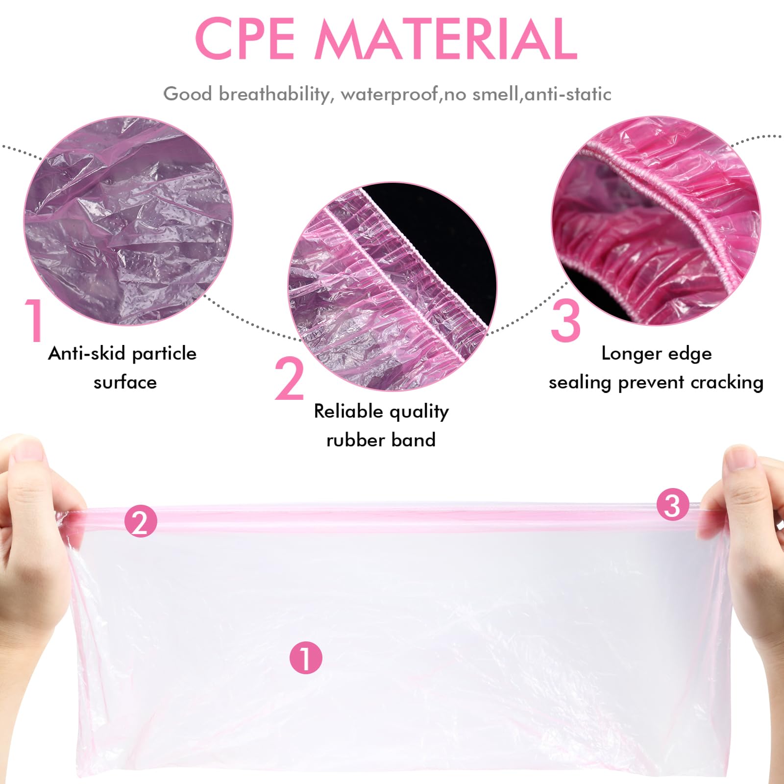 400 Pezzi (200 Paia) Copriscarpe Non Riutilizzabile e Copriscarpe per Pavimento, Moquette, Scarpe, Resistente Antiscivolo (Rosa)