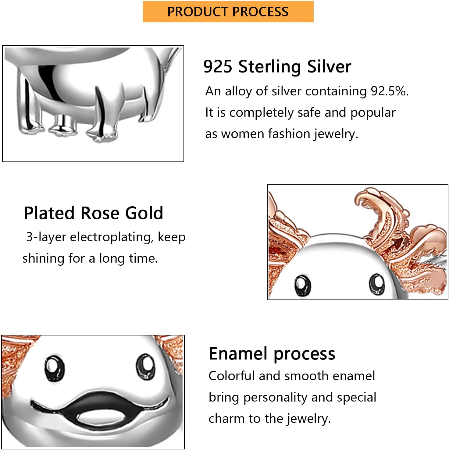 Axolotl/Fox/Panda/Unicorn/Horse/Dog Earrings 925 Sterling Silver Hypoallergenic Animal Stud Earrings Jewelry Gifts for Women Daughter - Image 5