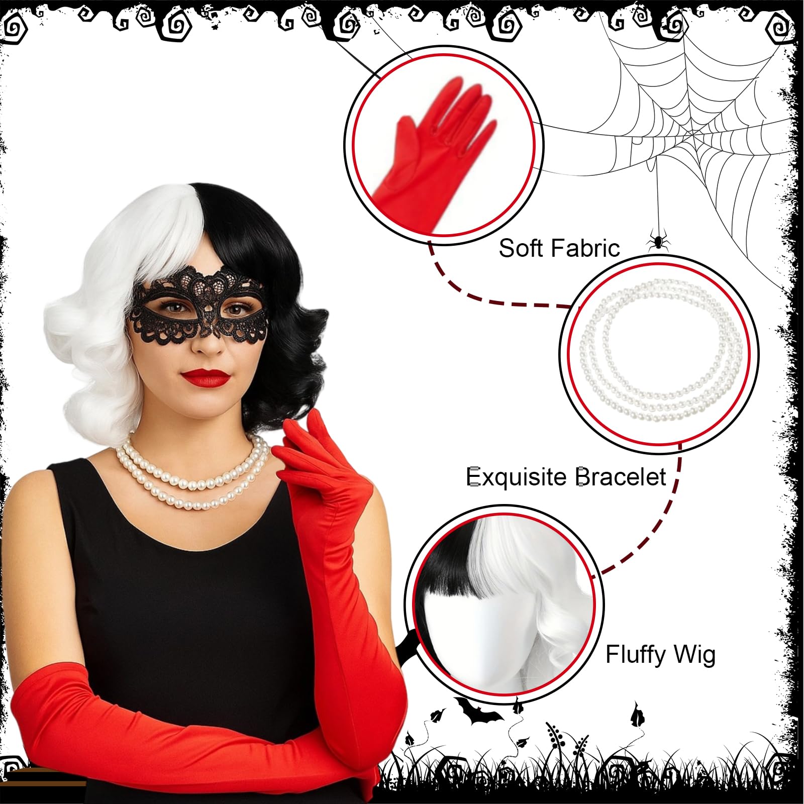 Cruella Costume Adult, Halloween Costumes Adult Women - Image 3