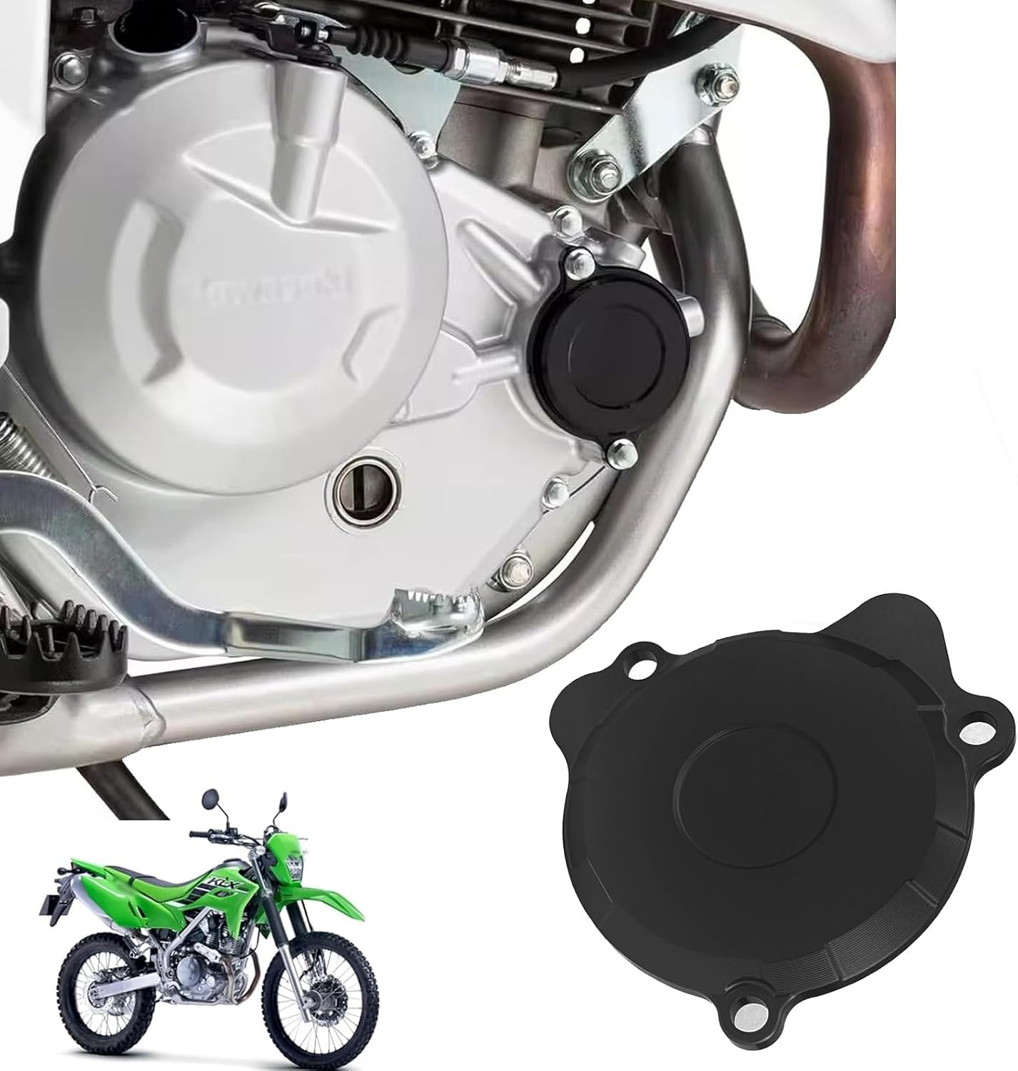 For KLX230 Klx230 2025 2021-2024 2026 Aluminum Alloy Oil Filter Covers Modification AccessoryMotorcycle Oil Filter Cover (a)