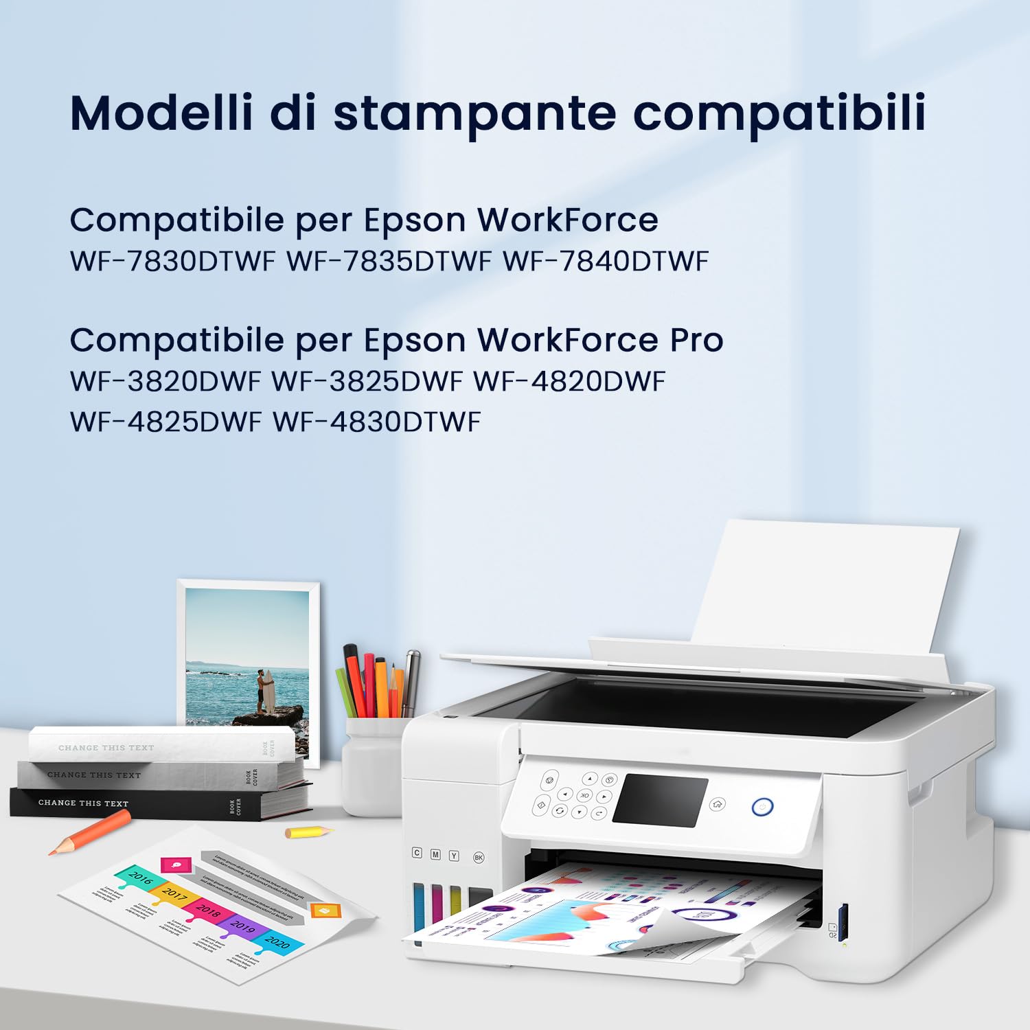 Hookink 405XL Cartucce Compatibile per Cartucce Epson 405 XL Multipack per Workforce Pro WF-3820 WF-3825 WF-4820 WF-4825 WF-4830 WF-7830 WF-7835 WF-7840 12-Pack (3 Nero 3 Ciano 3 Magenta 3 Giallo)