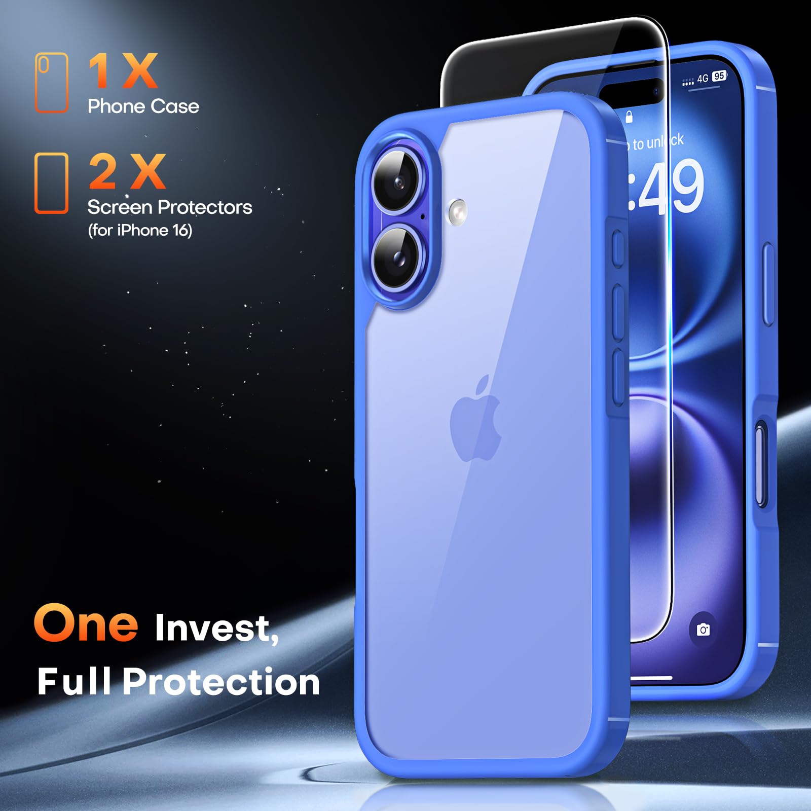 TAURI 2 in 1 for iPhone 16 Case with HD Screen Protector - Image 2
