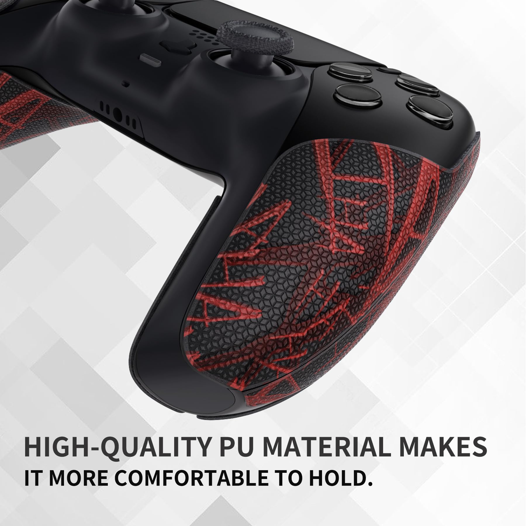 PlayVital Premium Grip para ps5 Inalámbrico Control Pegatina Antideslizante Diseño Dividido Adhesivo Suave Textura de Diamante Hexagonal Absorbente de Sudor Protector para ps5 Mando-Clown hahaha