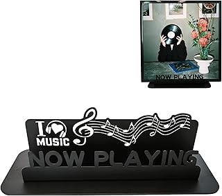 Now Playing Vinyl Record Stand, Metal Vinyl Record Holder Vinyl Record Storage Record Player Accessories Now Playing Record Holder Now Spinning Record Stand Gifts for Vinyl Record Lovers