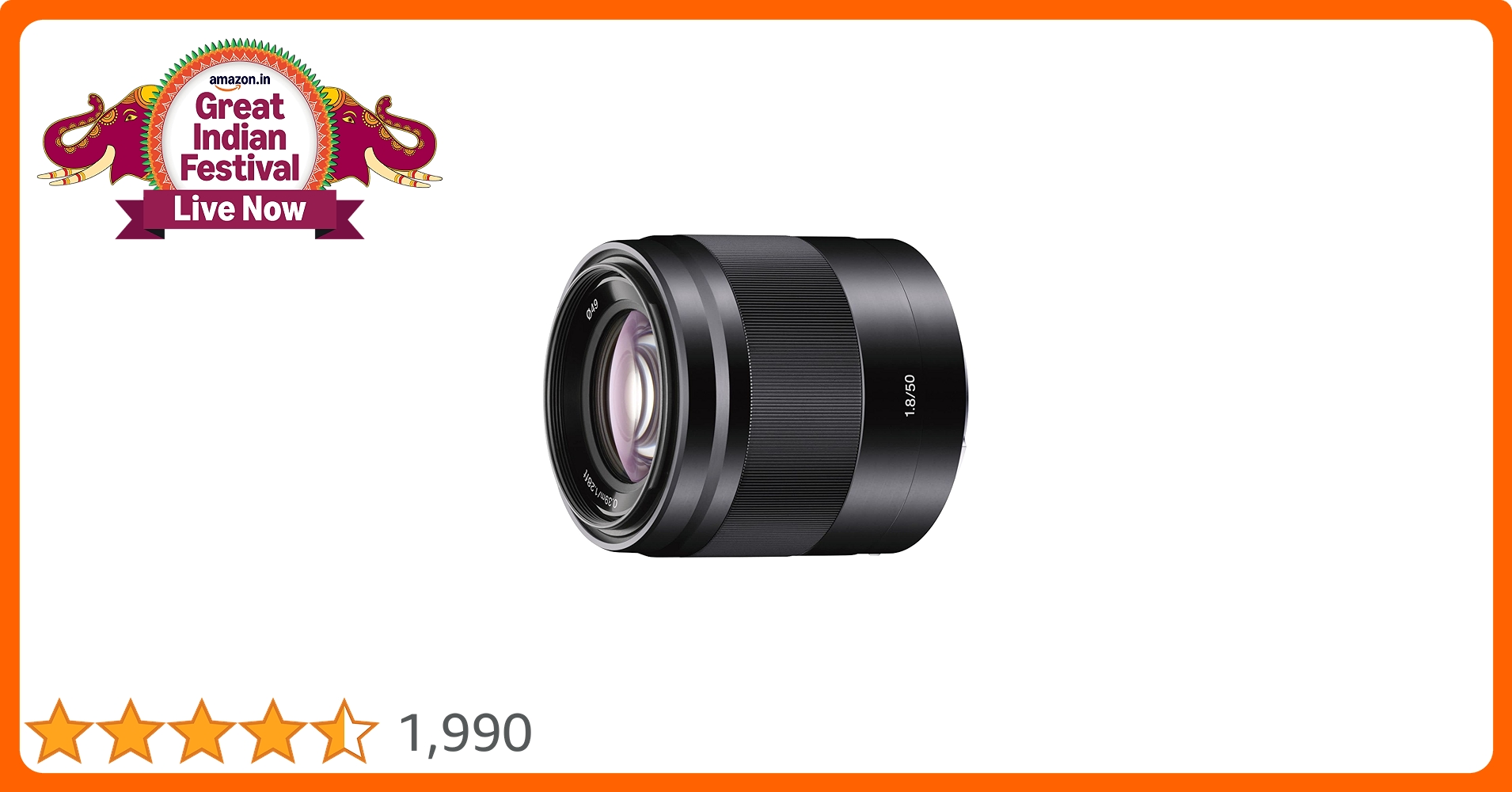 Sony E Mount E 50mm F1.8 OSS APS-C Lens (SEL50F18
