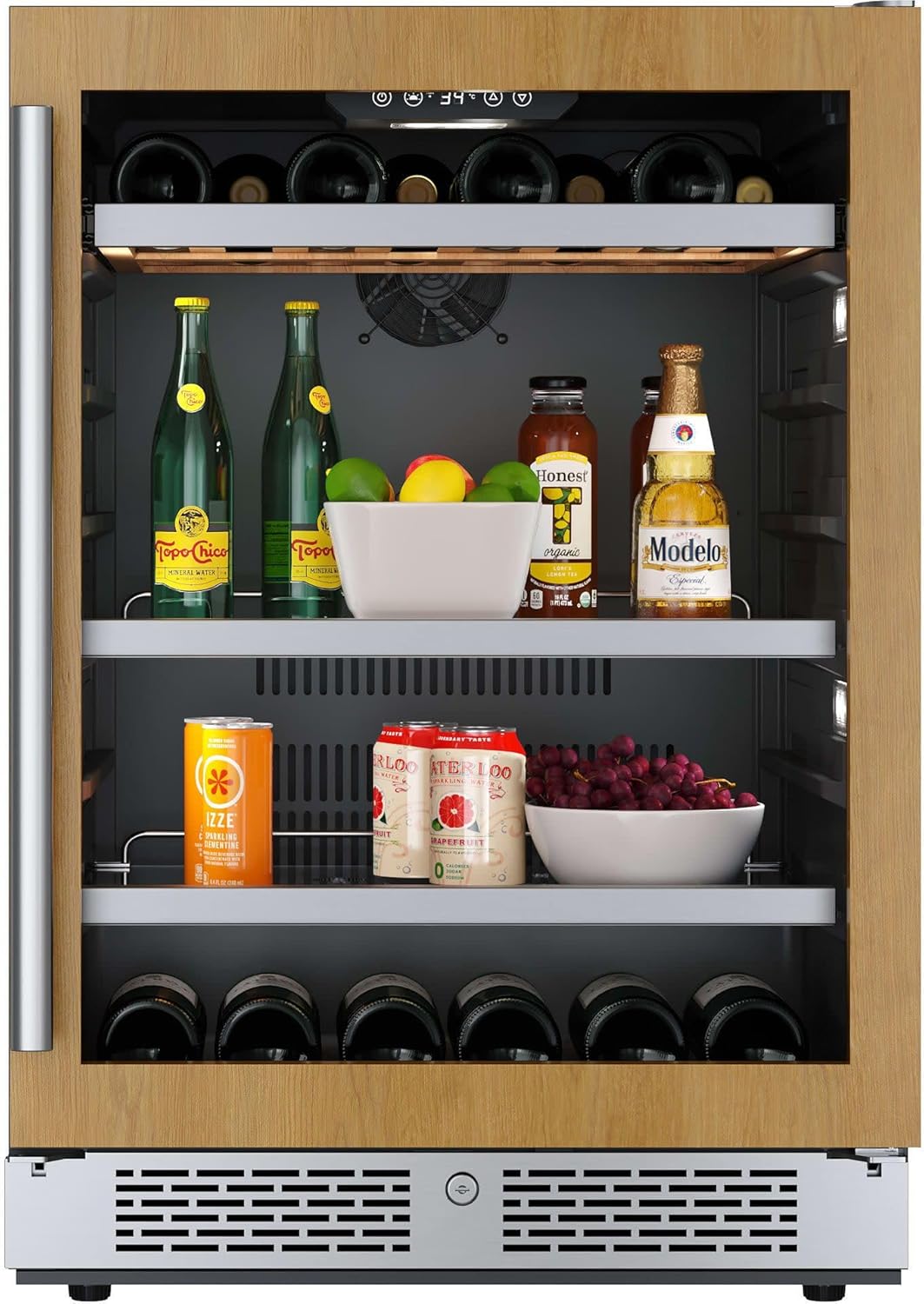 Avallon AWBC242PRGRH 24 Inch Wide 14 Bottle Capacity and 82 Can Capacity Panel Ready Wine and Beverage Cooler