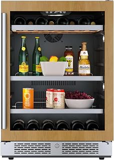 Avallon AWBC242PRGRH 24 Inch Wide 14 Bottle Capacity and 82 Can Capacity Panel Ready Wine and Beverage Cooler