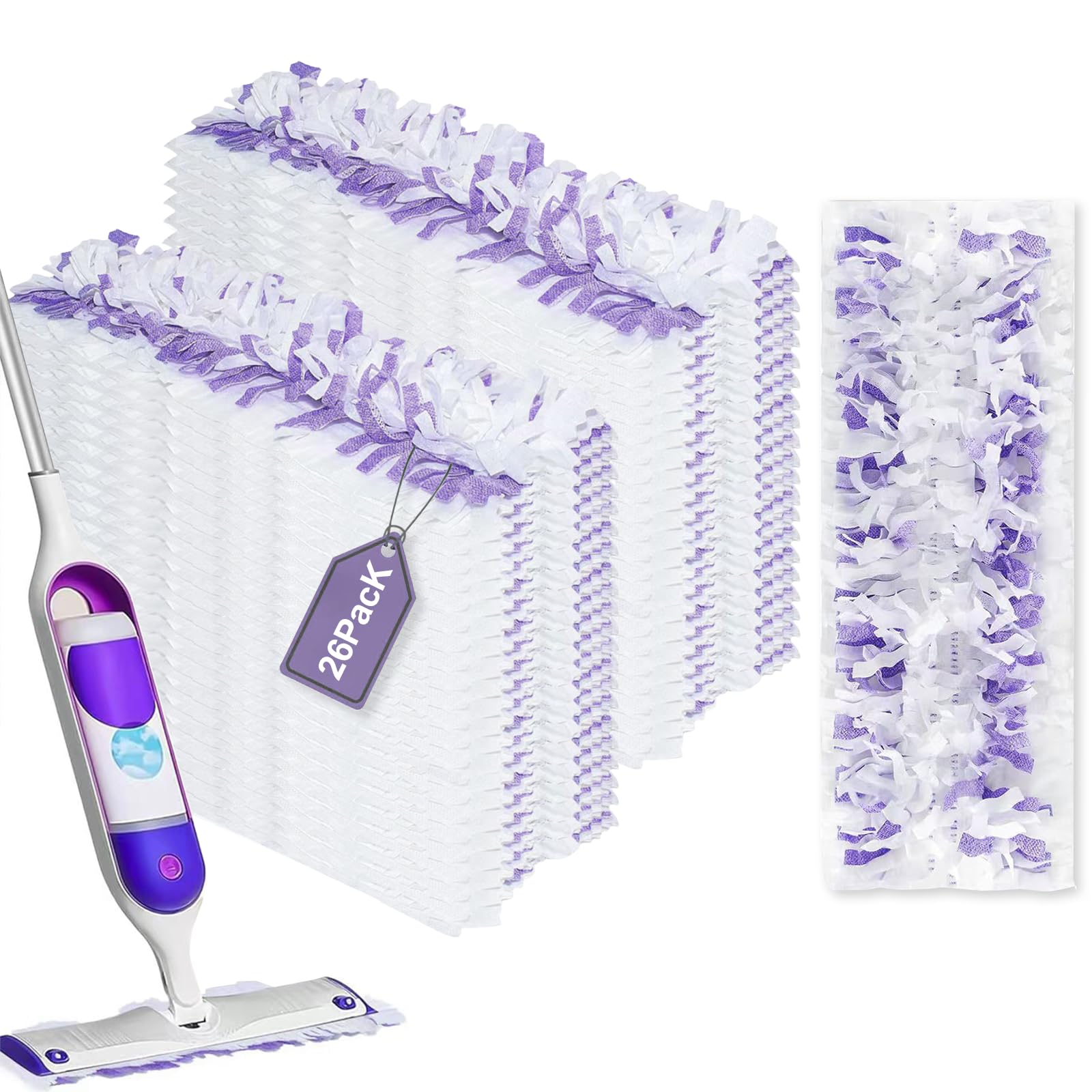 26 Pack Disposable Mopping Pads Refills for Swiffer PowerMop, Replacement with Power Mop Refills Power Mop Pads, Spray PowerMop Mopping Pad Refills