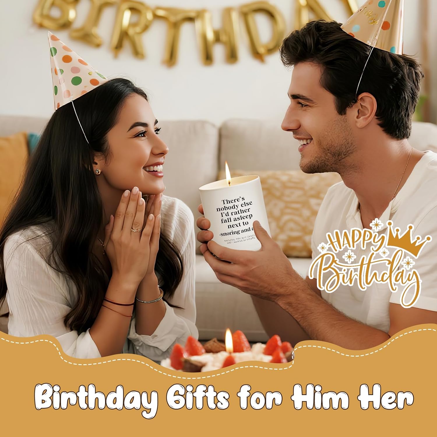 Gifts for Him Her Couple Valentine’s Day Candle Sweet Romantic Snoring Real Love Gift for Girlfriend Boyfriend Birthday Anniversary Long-Term Relationships Gift for Women Men Couples Valentine Candle - Image 5