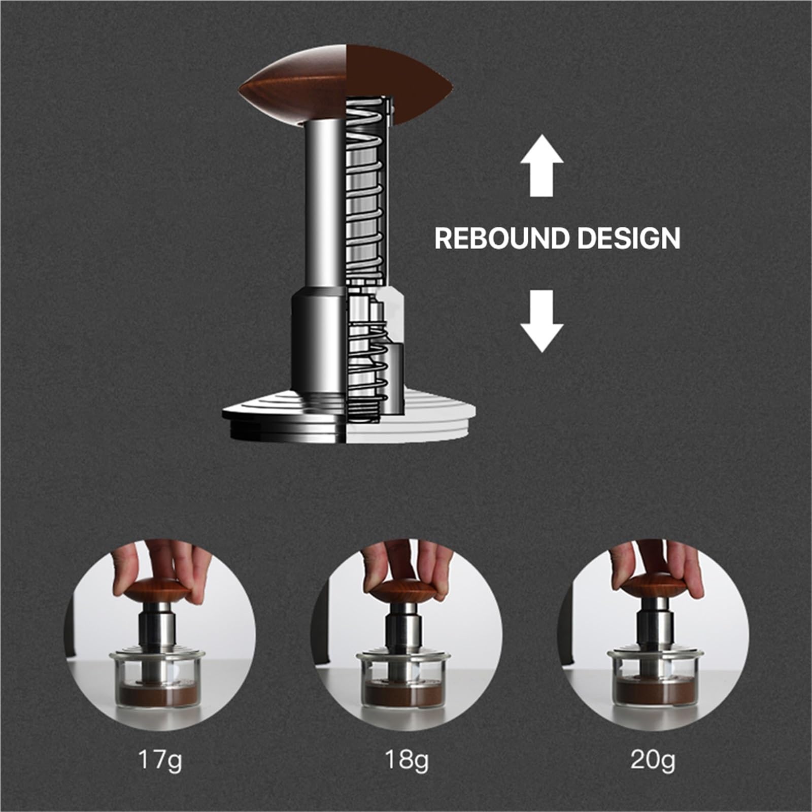 51/53/58,5 Mm 30 Libras De Presión Constante Tamper De Café Universal SUS304 Accesorio De Base Plana(51mm)
