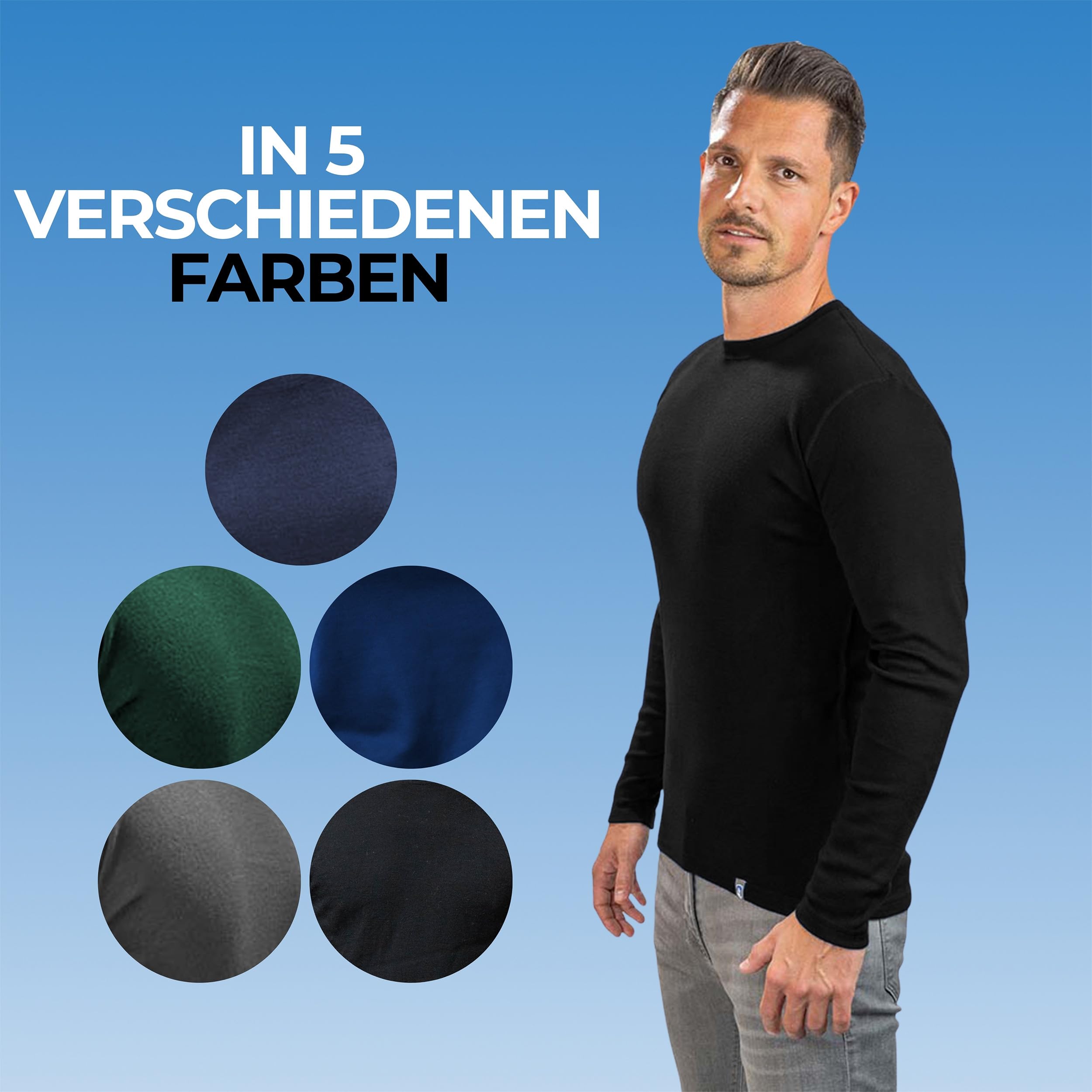 ALPIN LOACKER 100 Merino Langarmshirt Herren 230g/m2 Feinste Merinowolle Unterwäsche Thermooberteil Outdoor Sport