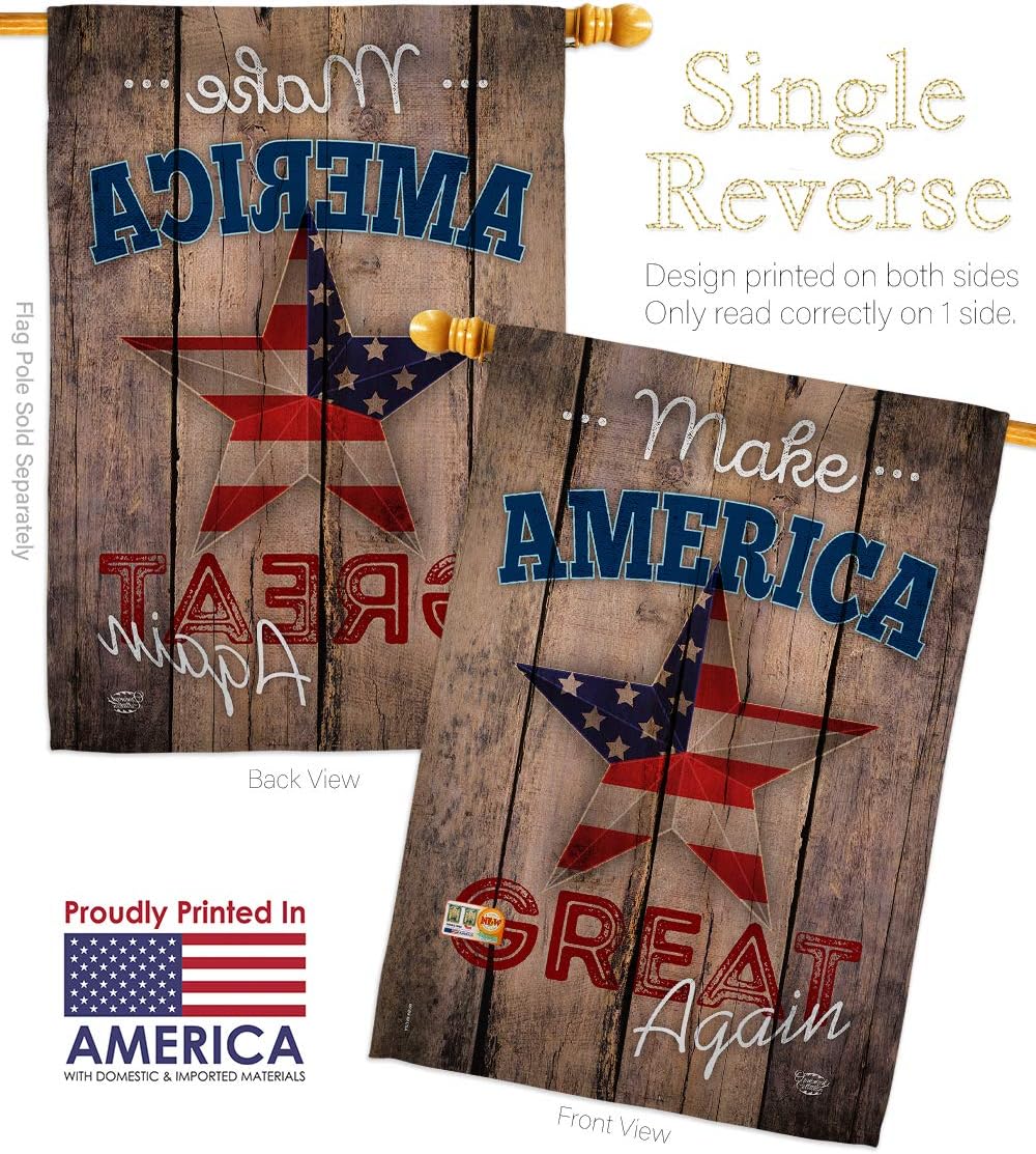 Make America Great Again Garden House Flags Set Americana Star and Stripes Patriotism Independence Memorial United State American Small Decorative Gift Yard Banner Made In USA 28 X 40