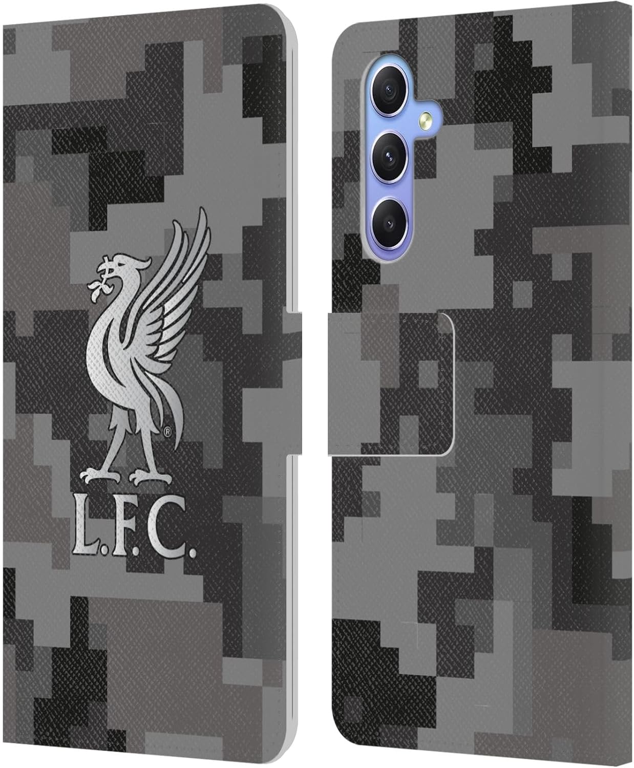 Head Case Designs Officially Licensed Liverpool Football Club Home Red Digital Camouflage Leather Wallet Case Compatible with Samsung Galaxy A34 5G