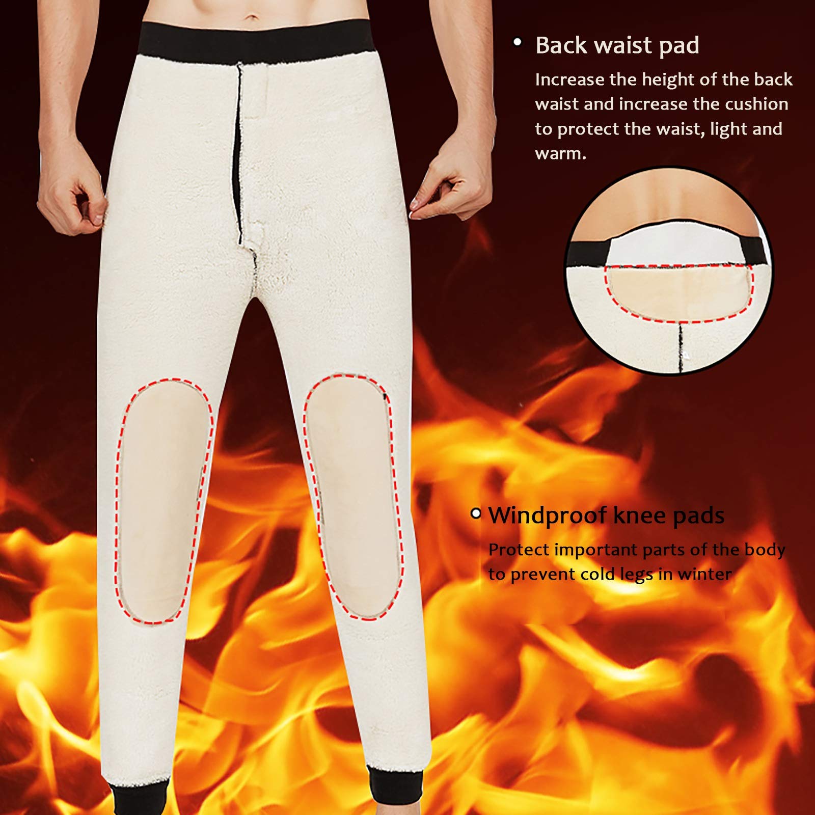 G&F Pantalon Thermique Mens Leggings Pantalons Long Johns Hiver Baselayer sous-vêtements Camping Ski Wear (Color : Dark Grey, Size : 4XL)
