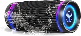HD77 Revolutionary Bluetooth Speaker - Loud 360ø HD Surround Sound, Wireless Dual Pairing, 25W Powerful Bass, 20H Battery, Best for Outdoor Sports - True IPX6 Waterproof, Cordless Blue Tooth