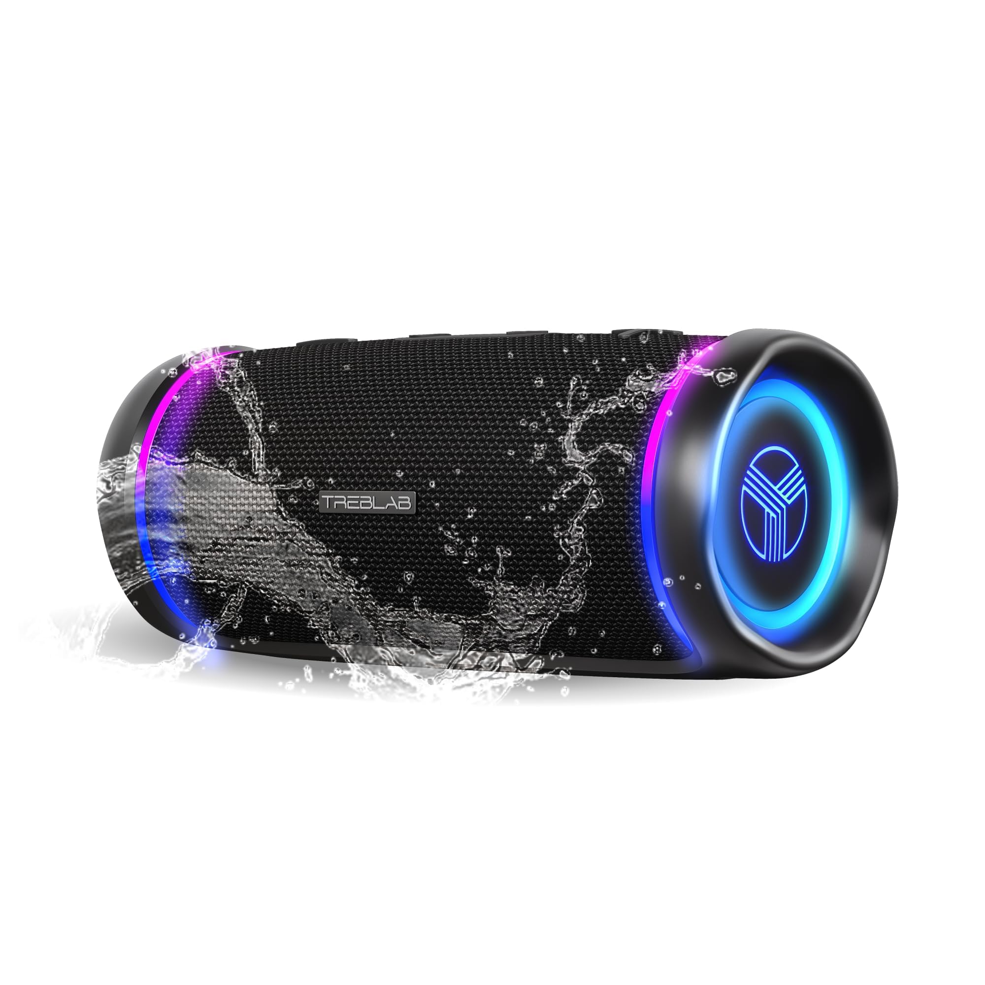 TREBLAB HD77 Revolutionary Bluetooth Speaker - Loud 360ø HD Surround Sound, Wireless Dual Pairing, 25W Powerful Bass, 20H Battery, Best for Outdoor Sports - True IPX6 Waterproof, Cordless Blue Tooth