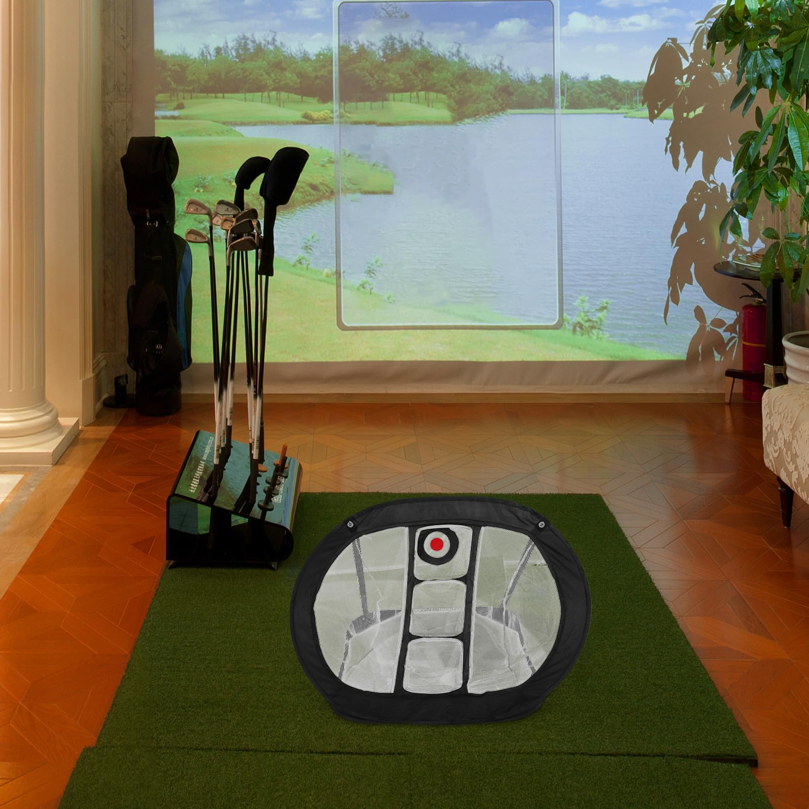 Golf Chipping Übungsnetz aus 210d Polyester Faltbares Trainingsnetz für Indoor und Outdoor Leicht zu Tragen zur Verbesserung der Golf Fähigkeiten