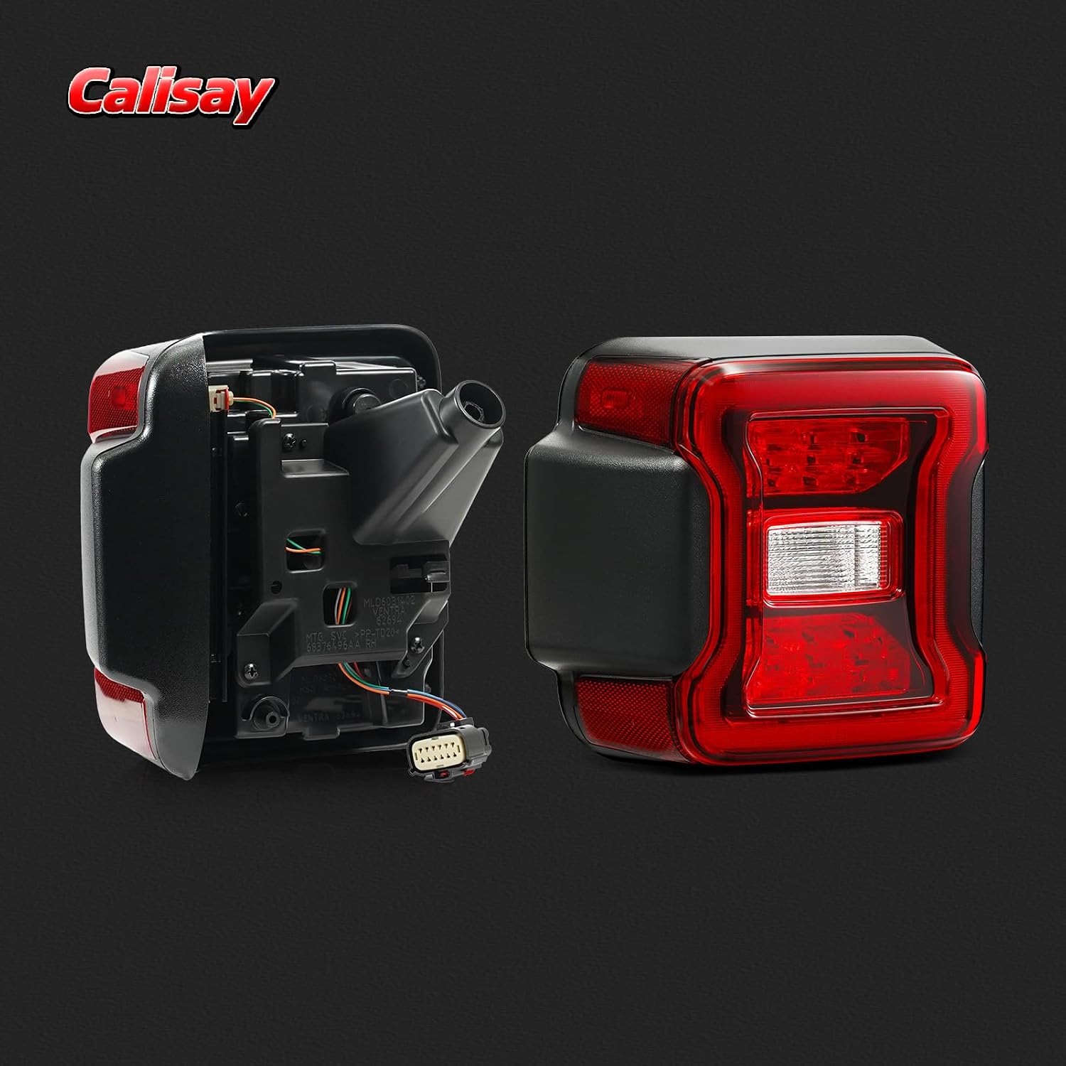LED Tail Lights Compatible with 2018 2019 2020 2021 2022 2023 2024 2025 Jeep Wrangler Taillights Rear Brake Lamp Rear Reverse Stop Brake Lamp Replacement for OEM#68434890AB (Left Driver Side)