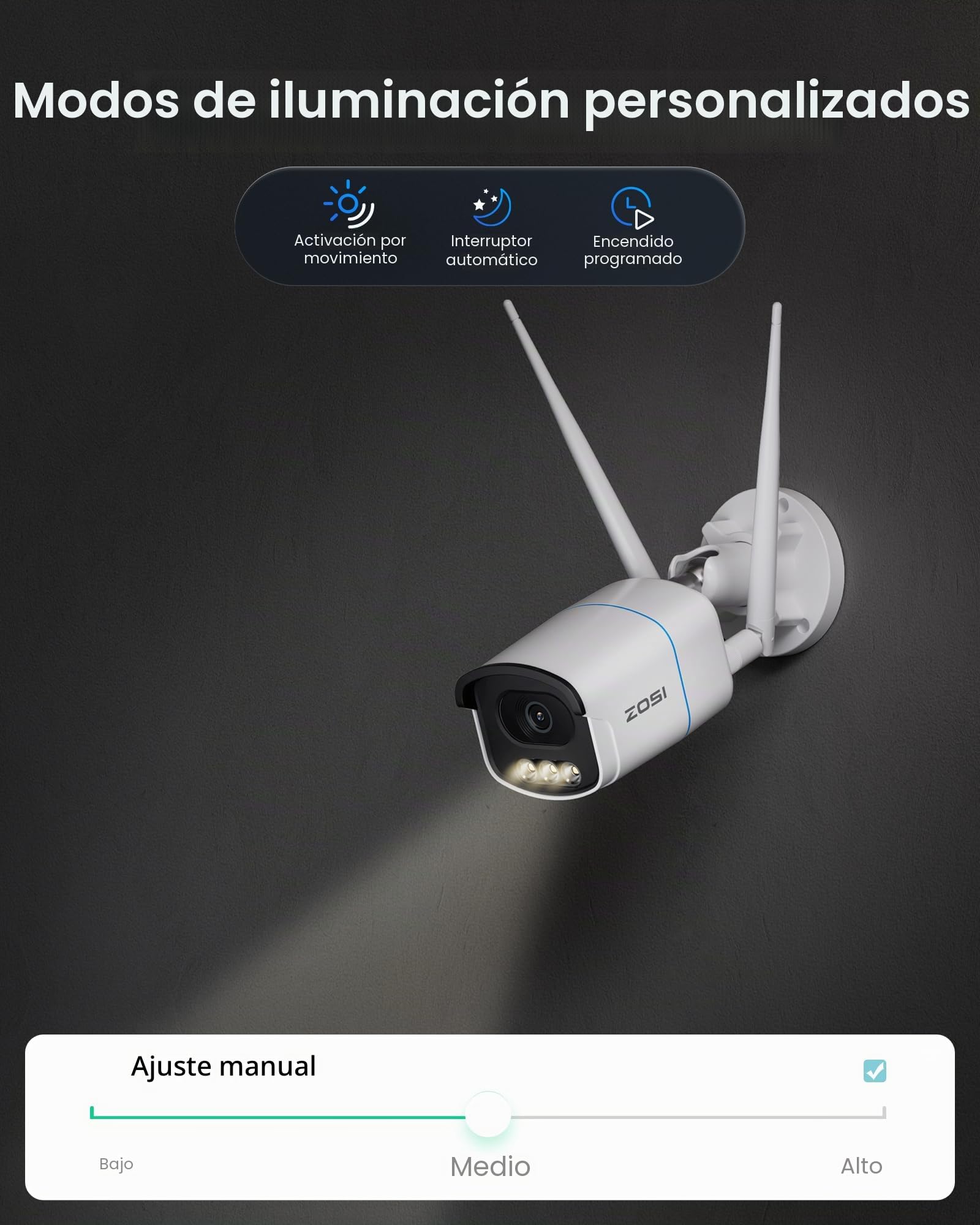 ZOSI Kit Cámaras de Vigilancia WiFi 4pcs 5MP Cámara Seguridad Exterior/Interior con 4K 8CH CCTV Grabador NVR y 1TB Disco Duro, Visión Nocturna Color, Detección de Persona y Vehículo, Grabación 24/7