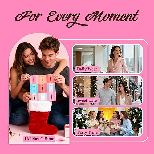 Miniatura 4 de Perfumes de feromonas para mujer, 9 piezas, set de regalo de perfume de feromonas con notas cítricas, jazmín, ámbar, vainilla y almizcle, perfume de