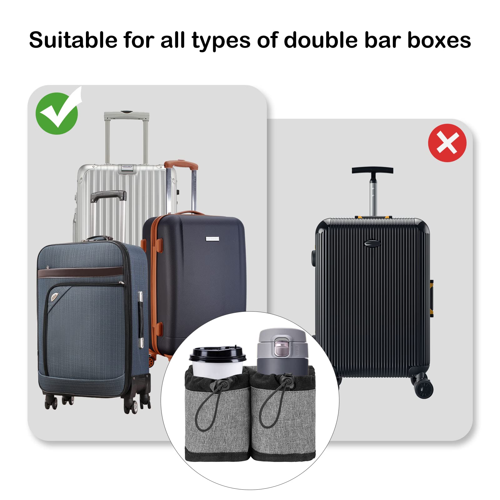 Portabicchieri Da Viaggio Pieghevole Portabevande Per Valigia - Supporto Per Bicchiere Per Bagaglio A Mano - Accessorio Indispensabile Per Assistenti Di Volo E Viaggiatori (Blu) - 2