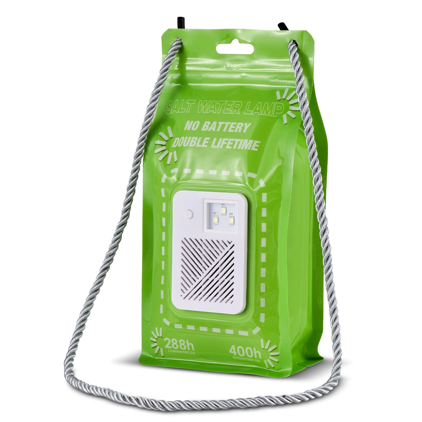 FTVOGUE Lampe à Eau Salée, sans Pile, éclairage de Secours pour le Camping et la Survie, 400 Heures d'éclairage avec 3 LED, Idéale pour l'extérieur, la Pêche et les Urgences
