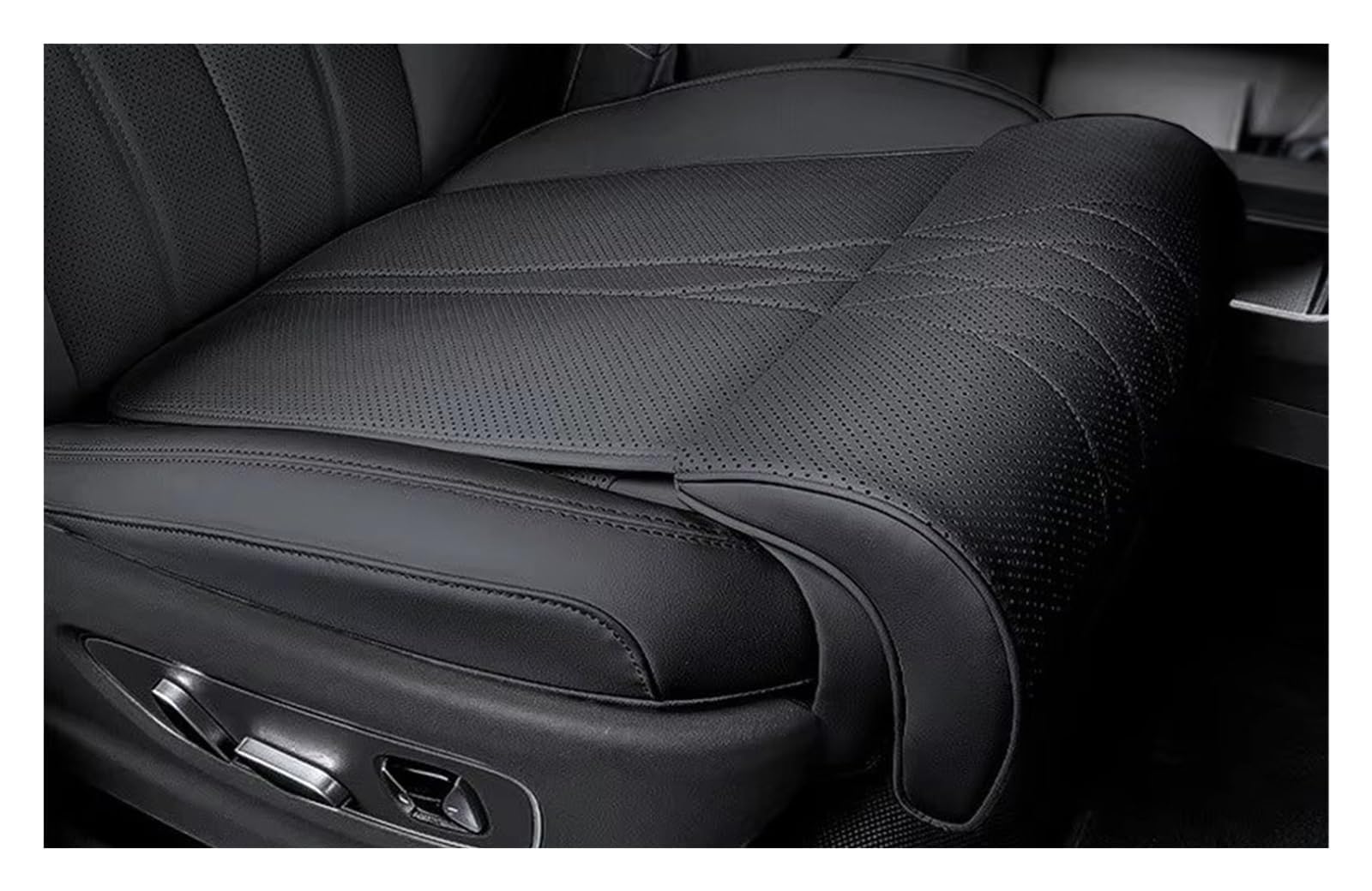 VAPORVERSE Car Seat Extension Cushion for Opel Agila/Antara/Ampera/Astra/Corsa/Crossland/Insignia, Leg Support Thigh Extender Pad Breathable Premium Leather Interior Accessory Parts,Black