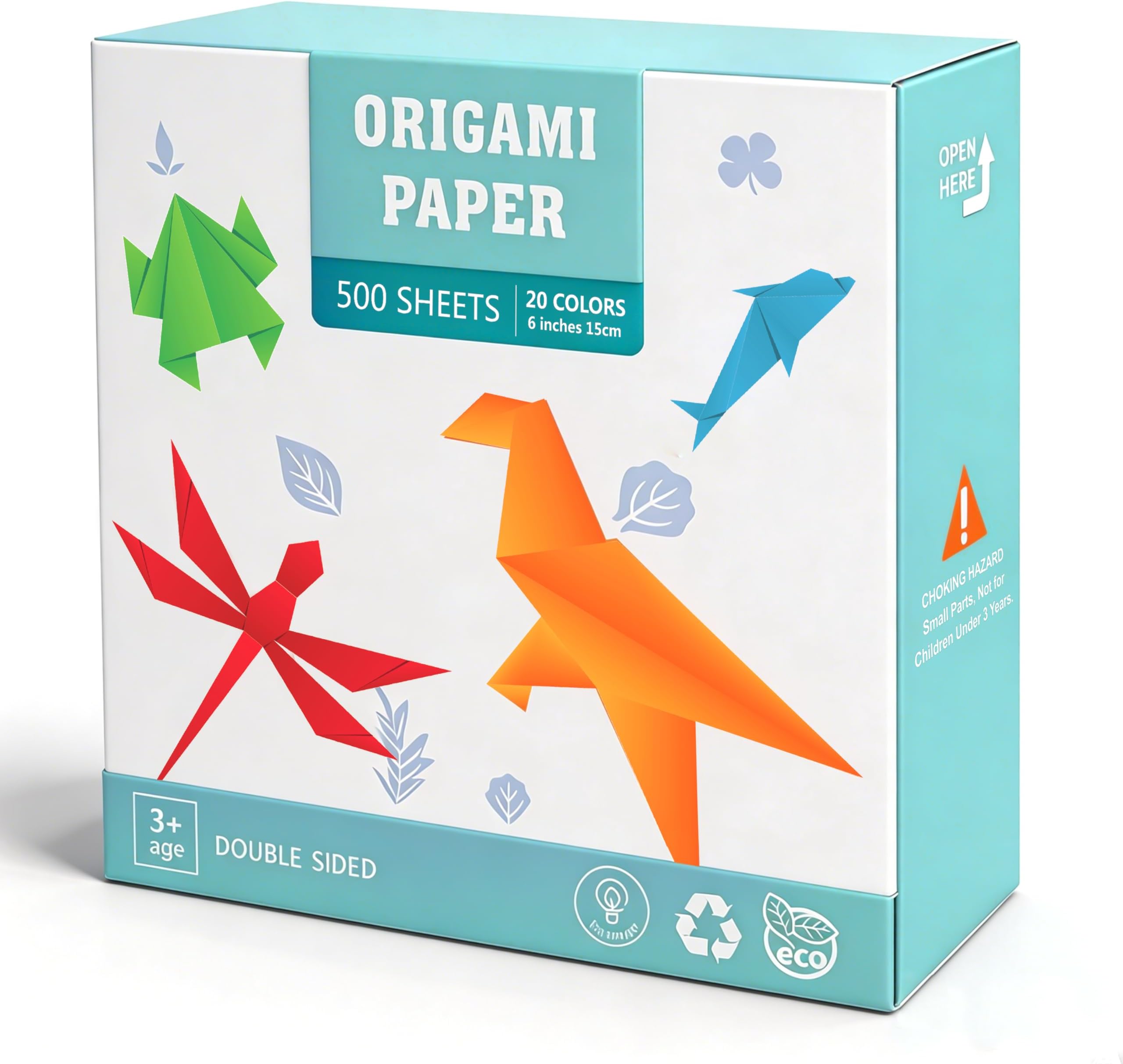 Origami Paper 6 Inches Square 500 Sheets 20 Vivid Colors Double Sided for DIY Creation,Gifts Ideal , Arts and Crafts Projects