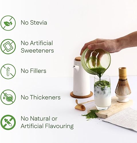 Miniatura 6 de MEGAPLANTS Mushroom Matcha Magic  Matcha japonés orgánico de grado ceremonial USDA (50 porciones)  con Reishi, melena de león, chaga, cordyceps y